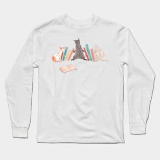 Bookend Cats Long Sleeve T-Shirt